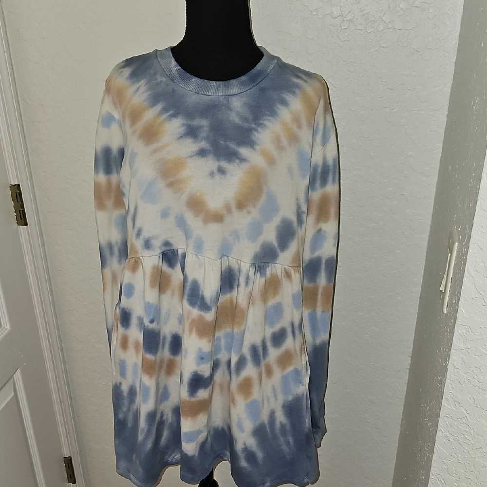 Tie-Dye Long Sleeve Midi Dress - Picture 2 of 16